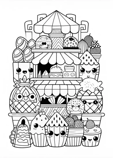 A coloring page of Kooky Cookie Coloring Fun