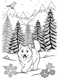 Majestic Husky Coloring Page