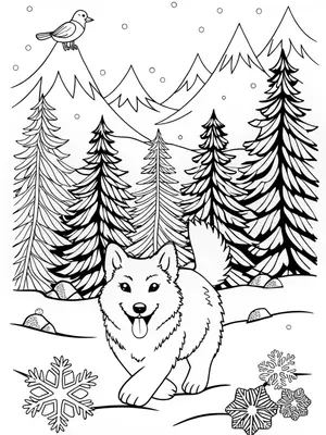 Majestic Husky Coloring Page coloring pages