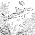 Shark’s Adventure at Sea Coloring Page