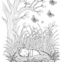 Slumbering Baby Amidst Nature
