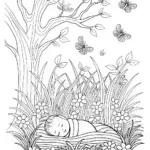 Slumbering Baby Amidst Nature