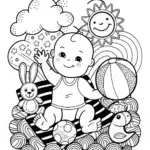 Smiling Baby Coloring Page