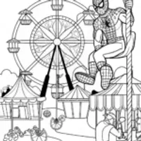 Spider-Man at the amusement park