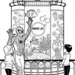 Spider-Man Underwater Adventure Coloring Page