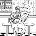 Spider-Man Enjoying Ice Cream on the Rooftop