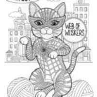 Spider-Cat: The Feline Hero of the City Coloring Page