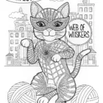 Spider-Cat: The Feline Hero of the City Coloring Page