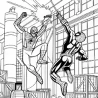 Spider-Man in Action: Warehouse Battle Coloring Page