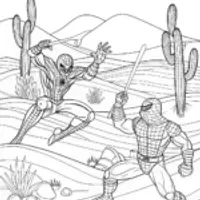 Spiderman fighting Scorpion