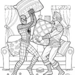 Spiderman’s Dynamic Pose Coloring Page