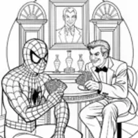 Spider-Man at the Casino Coloring Page