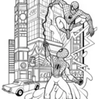 Spider-Man in Action: City Swing Coloring Page
