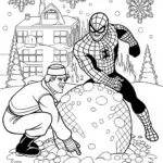 Spider-Man’s Web-Slinging Adventure Coloring Page