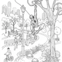 Spider-Man Swings Through the City