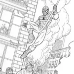 Spider-Man Leaping Through the City