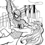 Spider-Man and Spider-Woman on the Bridge Adventure