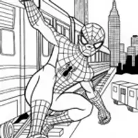 Spider-Man: Subway Swing Adventure Coloring Page