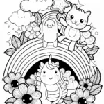 Pikachu with Swirling Background Coloring Page