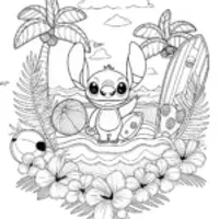 Stitch in the Garden Coloring Fun