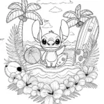 Stitch in the Garden Coloring Fun