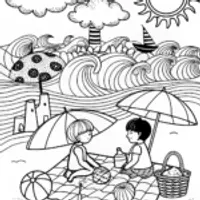 Beachside Bliss: Color the Sunrise Journey