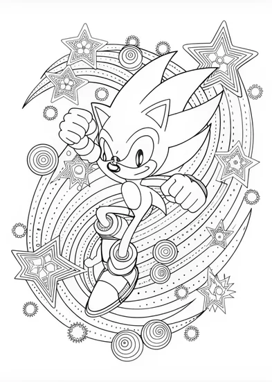 A coloring page of Sonic the Hedgehog Fierce Stance Coloring Page