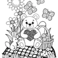 Sweet Moments with Teddy Bear Coloring Page