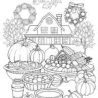 Thanksgiving Harvest Celebration Coloring Page
