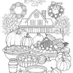 Thanksgiving Harvest Celebration Coloring Page