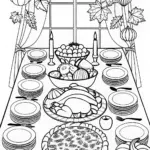 Thanksgiving Feast Coloring Page