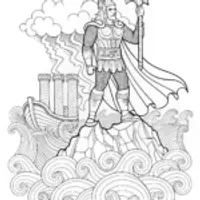Odin the Allfather: God of Asgard Coloring Page