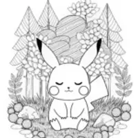 Pikachu’s Happy Day Coloring Page