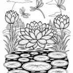 Tranquil Lotus Pond Coloring Page