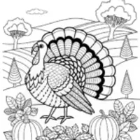 Majestic Turkey Coloring Page