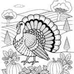 Majestic Turkey Coloring Page