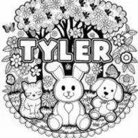 Tyler’s Cute Animal Coloring Page