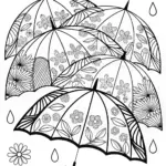 Umbrella Blossoms in the Spring Rain