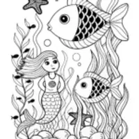Underwater Fish Fantasy Coloring Page