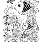 Underwater Fish Fantasy Coloring Page