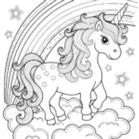 Unicorn on a Cloud with a Rainbow