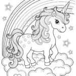 Unicorn on a Cloud with a Rainbow