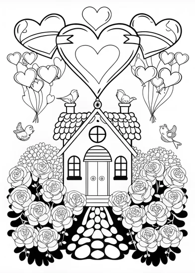 A coloring page of Heart Mandala Coloring Page