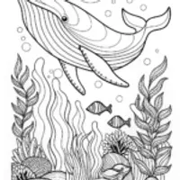 Whale’s Ocean Dance Coloring Page