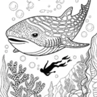 Whale Shark’s Underwater Adventure Coloring Page