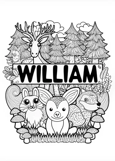 A coloring page of William Name Coloring Page
