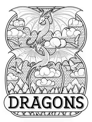 Dragon’s Cosmic Flight coloring pages
