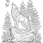 Majestic Wolf Coloring Page
