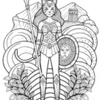 Wonder Woman: Fierce and Fearless Coloring Page
