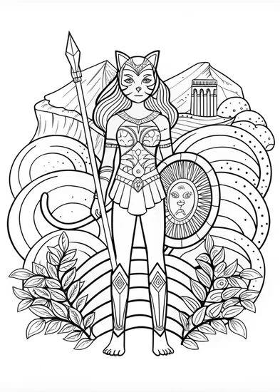A coloring page of Wonder Woman: Fierce and Fearless Coloring Page